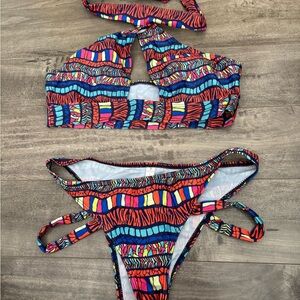 Colorful Patterned Bikini Set